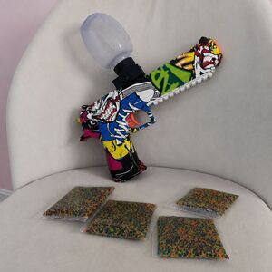 Unbranded Electric Gel Blaster Pistol Graffiti Design + 4 Gel Bead Packs